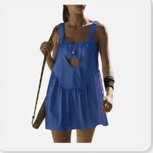 Blue Sleeveless Mini Tennis Dress
